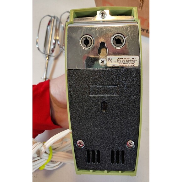 Vintage Dormeyer Hand Mixer Model HM7 Works Good-See Video-Avocado Green-W/Box - Picture 11 of 16